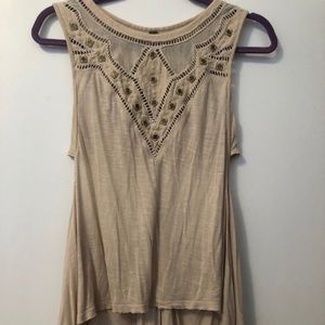 Free People Embellished backless top